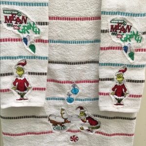 GRINCH/inspired 3pcs bathroom towel set